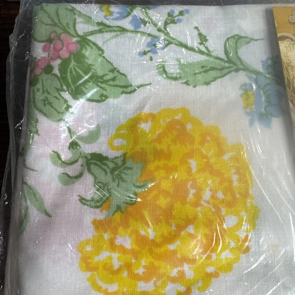 Vtg NOS 80s Pastel Floral Sears WIMBLEDON +‎ Solid Blue Pillowcases Cottagecore